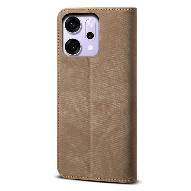 Folio-hoesje Oppo Reno 14 5g Denimstof Bescherming Hoesje