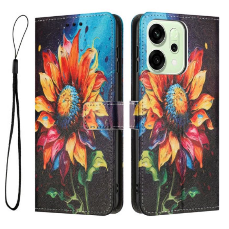 Folio-hoesje Oppo Reno 14 5g Telefoonhoesje Zonnebloempatroon