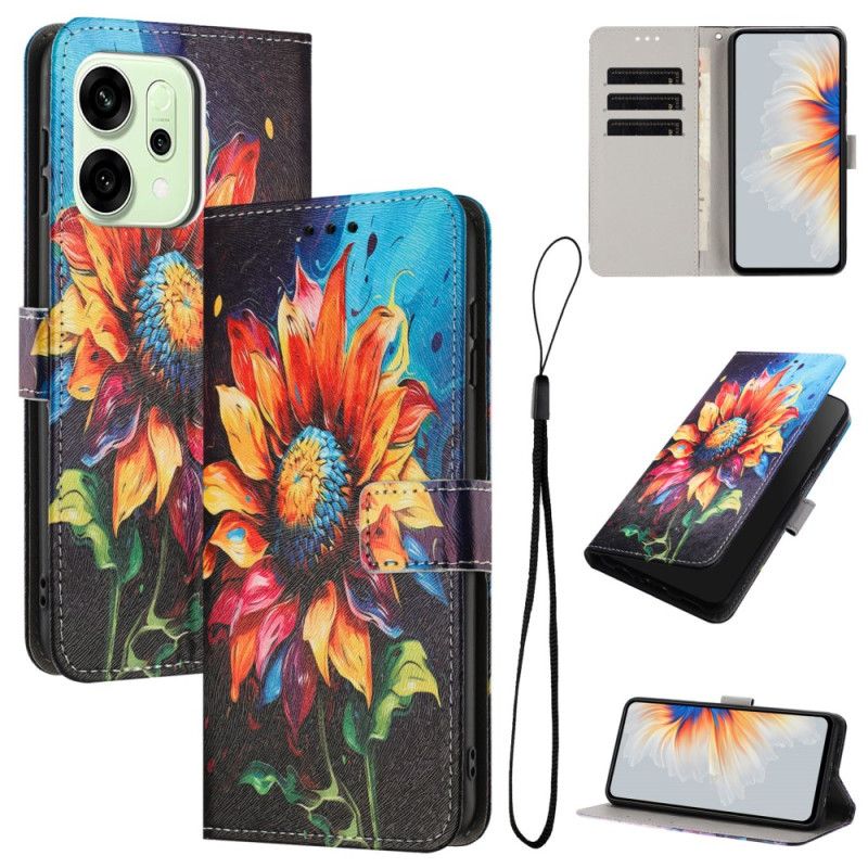 Folio-hoesje Oppo Reno 14 5g Telefoonhoesje Zonnebloempatroon
