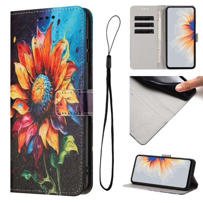 Folio-hoesje Oppo Reno 14 5g Telefoonhoesje Zonnebloempatroon