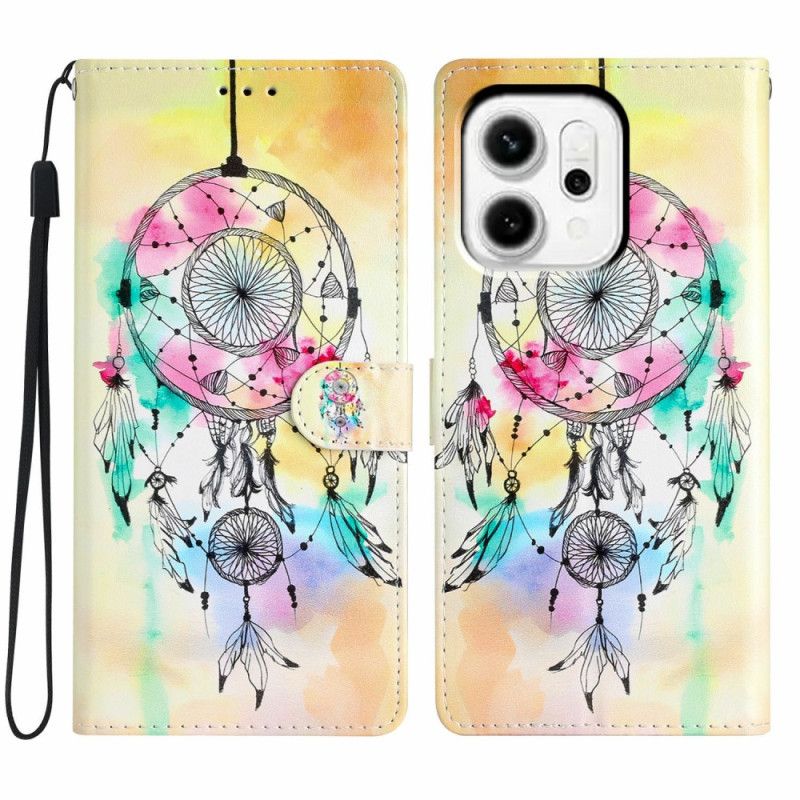 Leren Hoesje Oppo Reno 14 5g Dromenvanger Aquarel Bescherming Hoesje