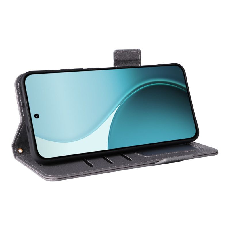 Leren Hoesje Oppo Reno 14 5g Gestructureerd Met Bandje Bescherming Hoesje