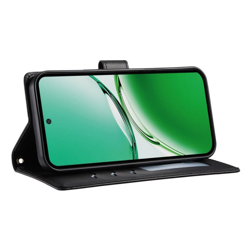 Leren Hoesje Oppo Reno 14 5g Gewatteerd Stijl Met Riem En Schouderriem Bescherming Hoesje