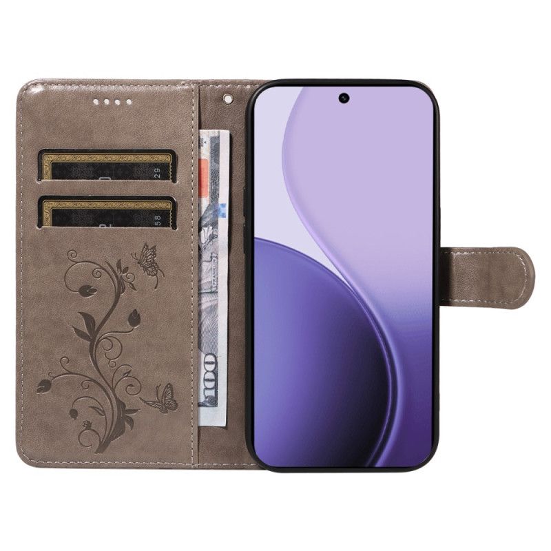 Leren Hoesje Oppo Reno 14 5g Kleine Bloemen