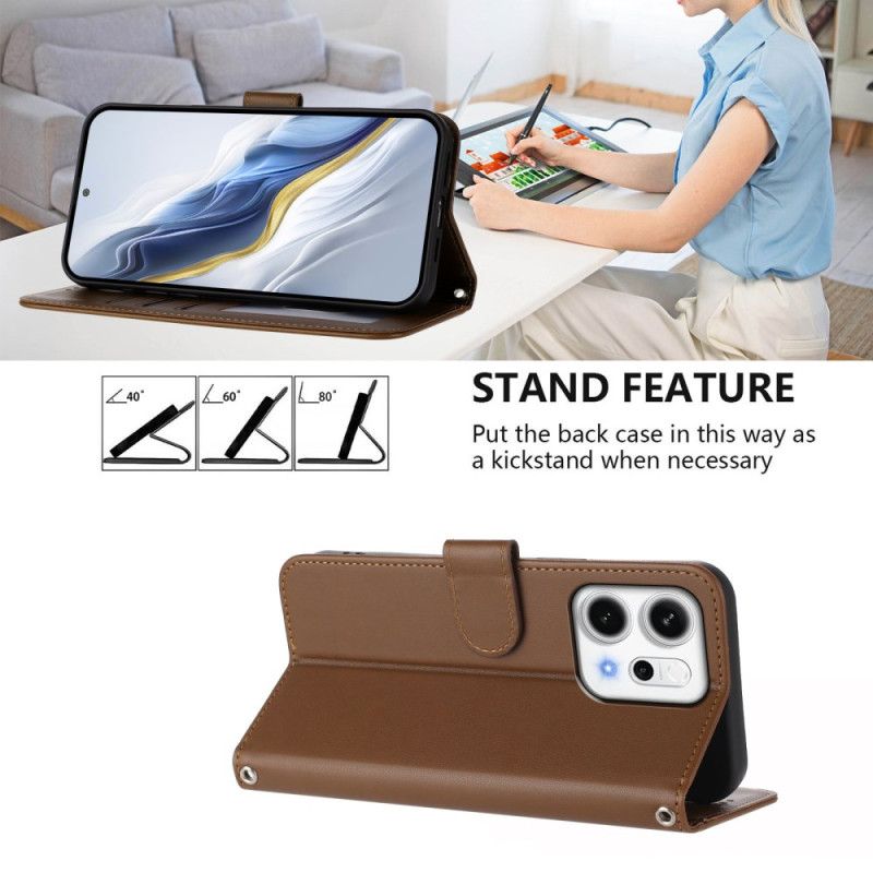 Leren Hoesje Oppo Reno 14 5g Monochroom