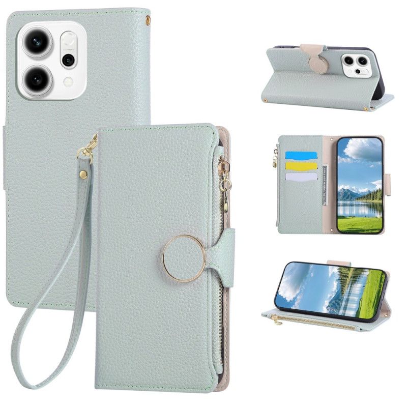 Leren Hoesje Oppo Reno 14 5g Portemonnee Met Rits Bescherming Hoesje