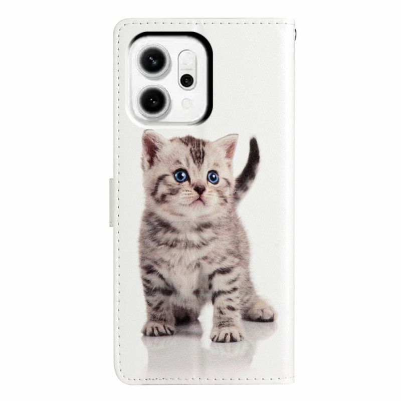 Leren Hoesje Oppo Reno 14 5g Schattige Kat Bescherming Hoesje