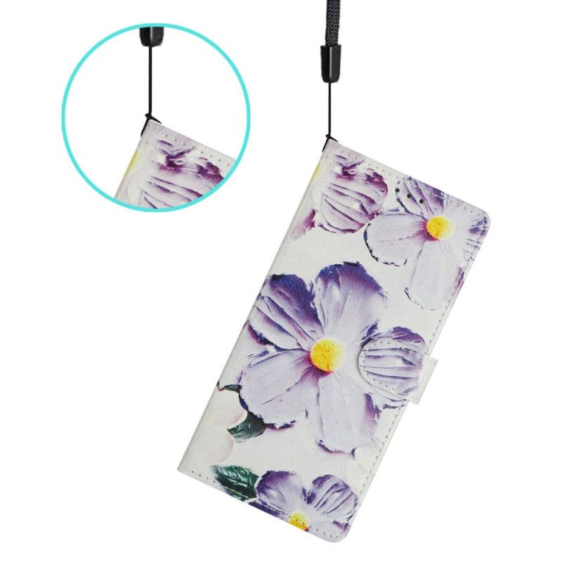 Leren Hoesje Oppo Reno 14 5g Vintage Bloemen Bescherming Hoesje