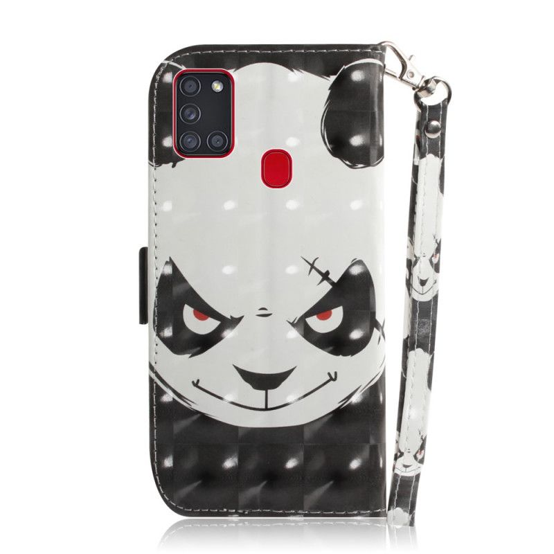 Bescherming Hoesje Samsung Galaxy A21s Telefoonhoesje Boze Panda Met String