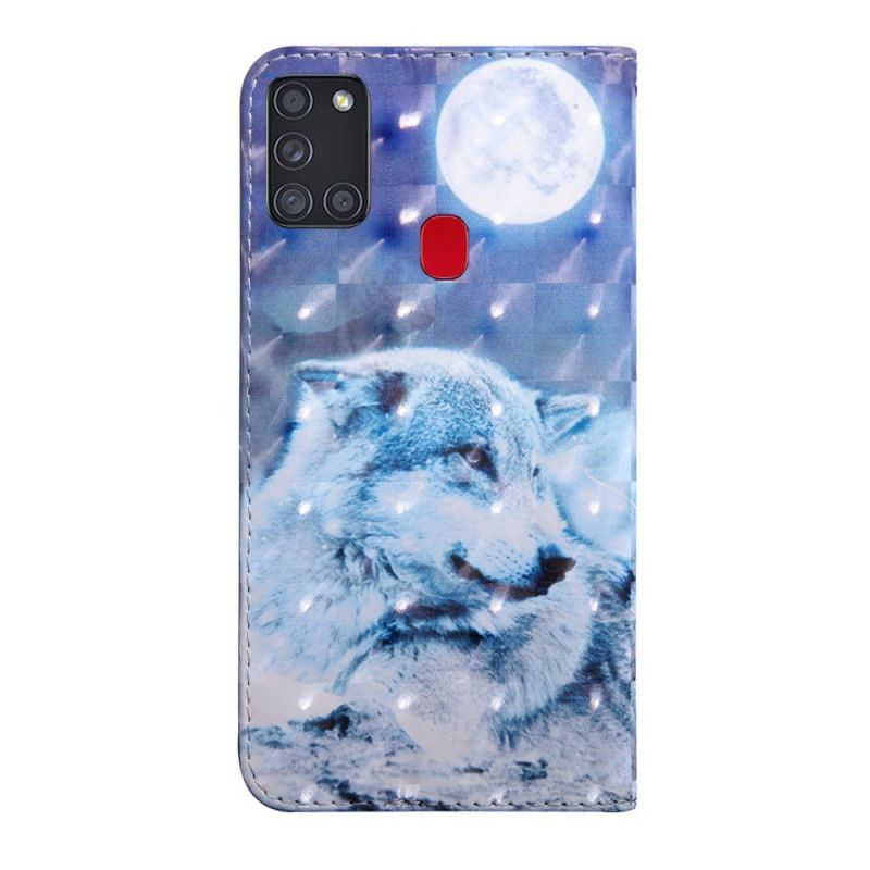 Bescherming Hoesje Samsung Galaxy A21s Telefoonhoesje Maanlichtwolf
