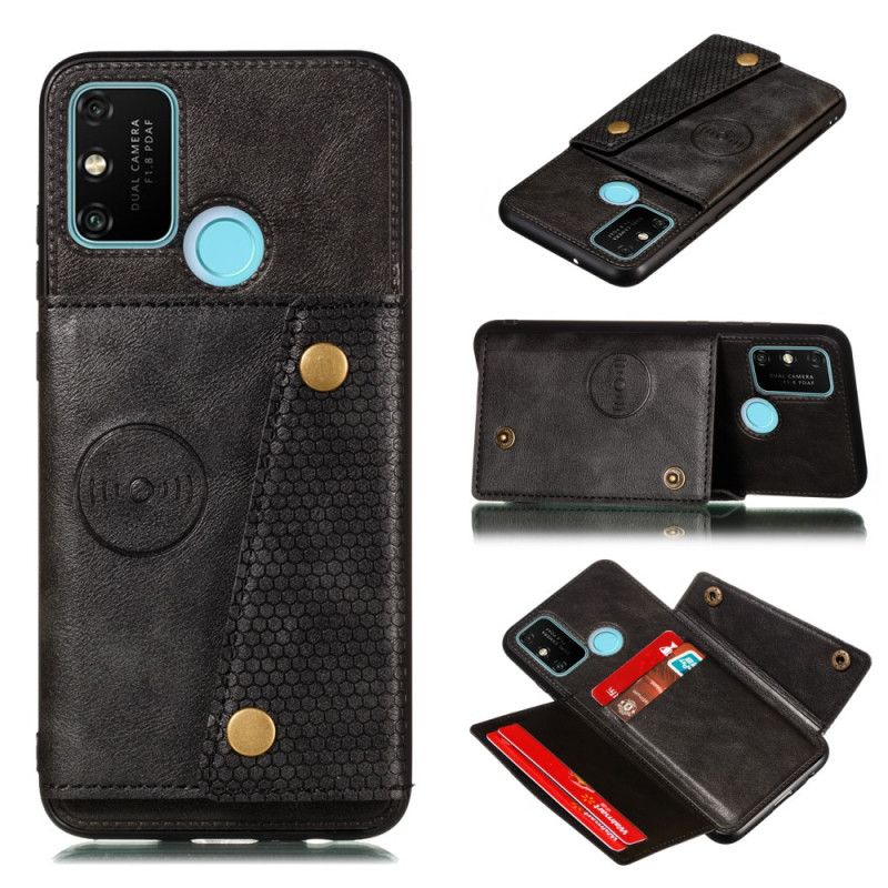 Case Hoesje Samsung Galaxy A21s Grijs Zwart Telefoonhoesje Snap Portemonnee