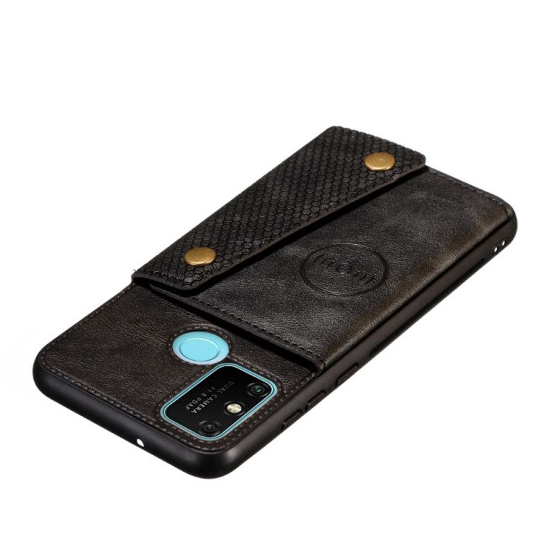 Case Hoesje Samsung Galaxy A21s Grijs Zwart Telefoonhoesje Snap Portemonnee