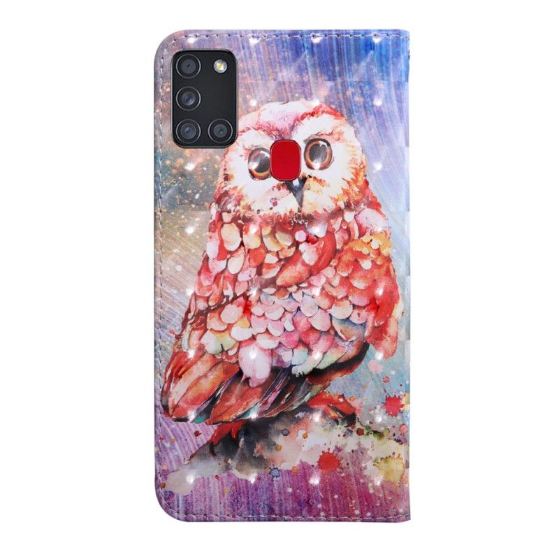 Flip Case Leren Samsung Galaxy A21s Uil De Schilder