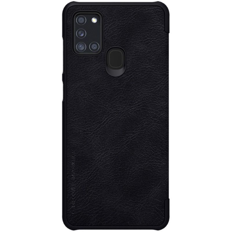Hoesje Samsung Galaxy A21s Rood Zwart Nillkin Qin-Reeks