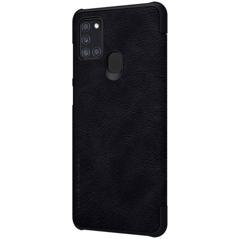 Hoesje Samsung Galaxy A21s Rood Zwart Nillkin Qin-Reeks