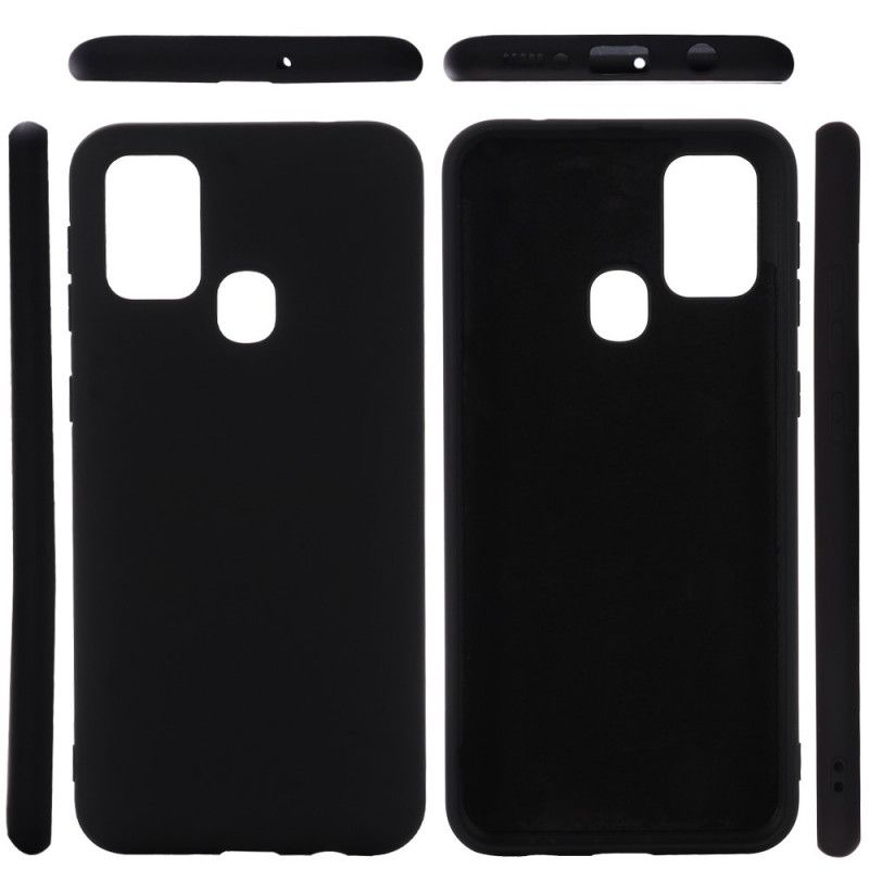 Hoesje Samsung Galaxy A21s Rood Zwart Siliconenvloeistof