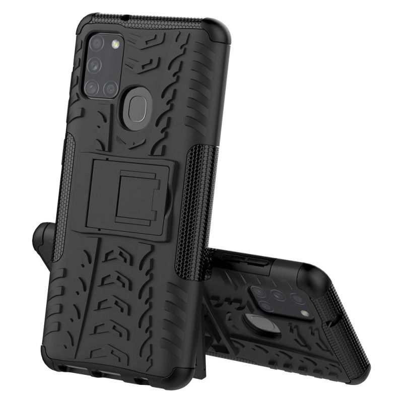 Hoesje Samsung Galaxy A21s Wit Zwart Hyperresistent