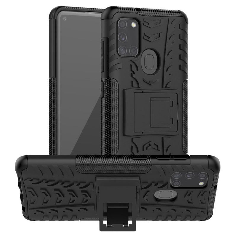 Hoesje Samsung Galaxy A21s Wit Zwart Hyperresistent