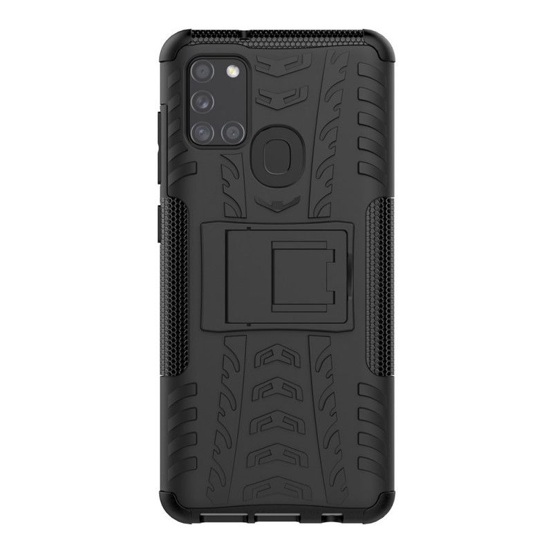 Hoesje Samsung Galaxy A21s Wit Zwart Hyperresistent