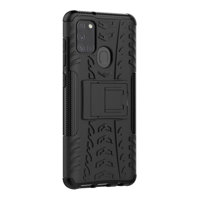Hoesje Samsung Galaxy A21s Wit Zwart Hyperresistent