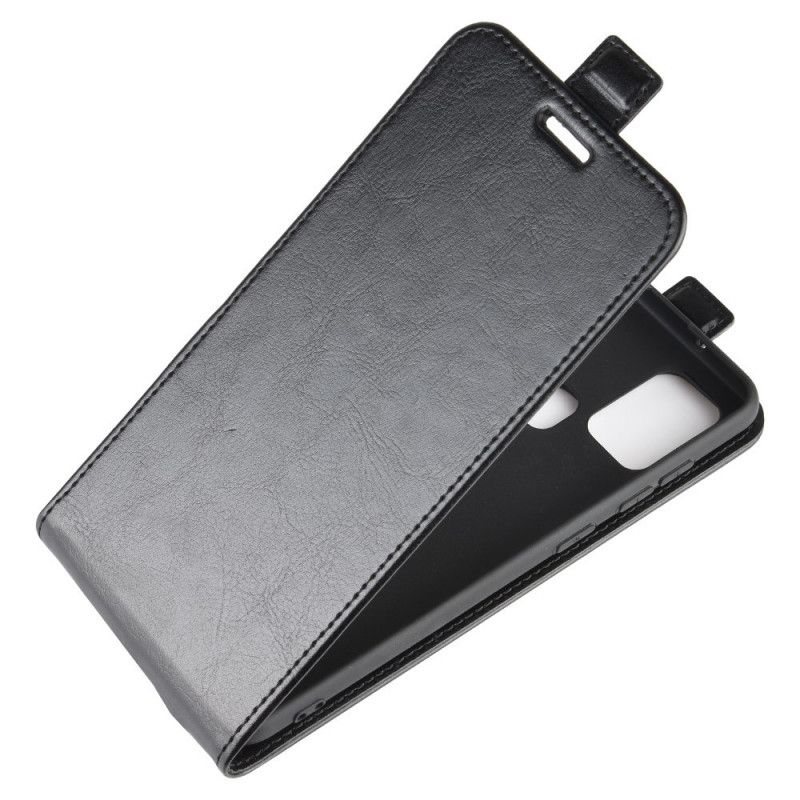 Leren Hoesje Samsung Galaxy A21s Wit Zwart Vouwledereffect