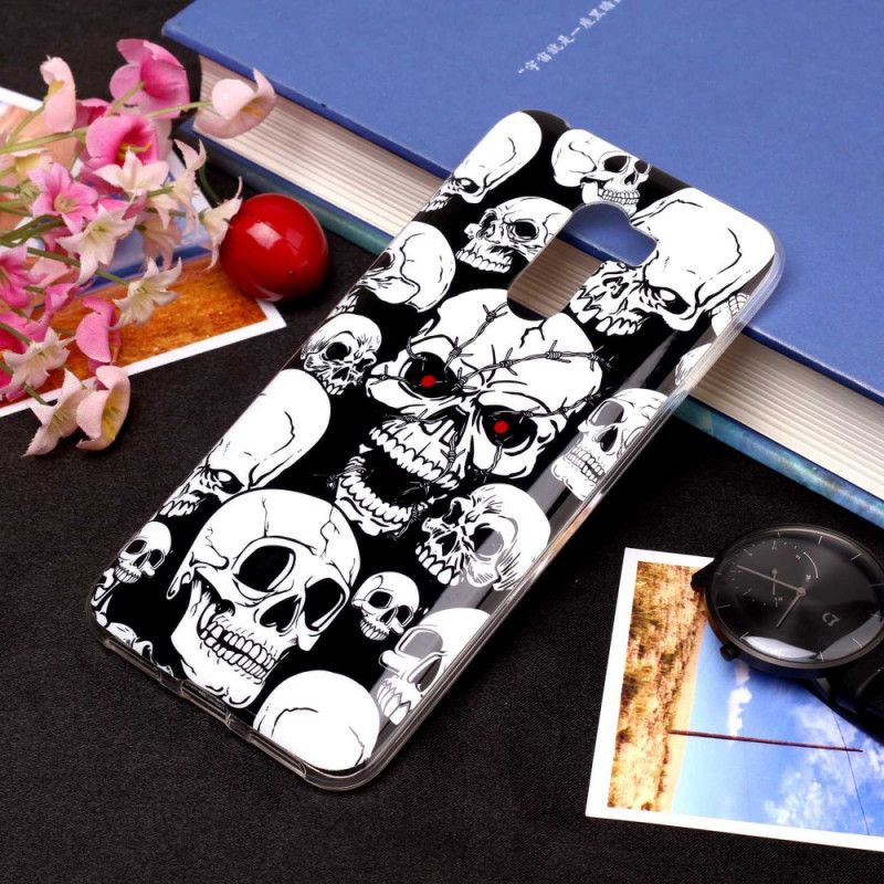 Case Hoesje Xiaomi Pocophone F1 Telefoonhoesje Aandacht Fluorescerende Schedels