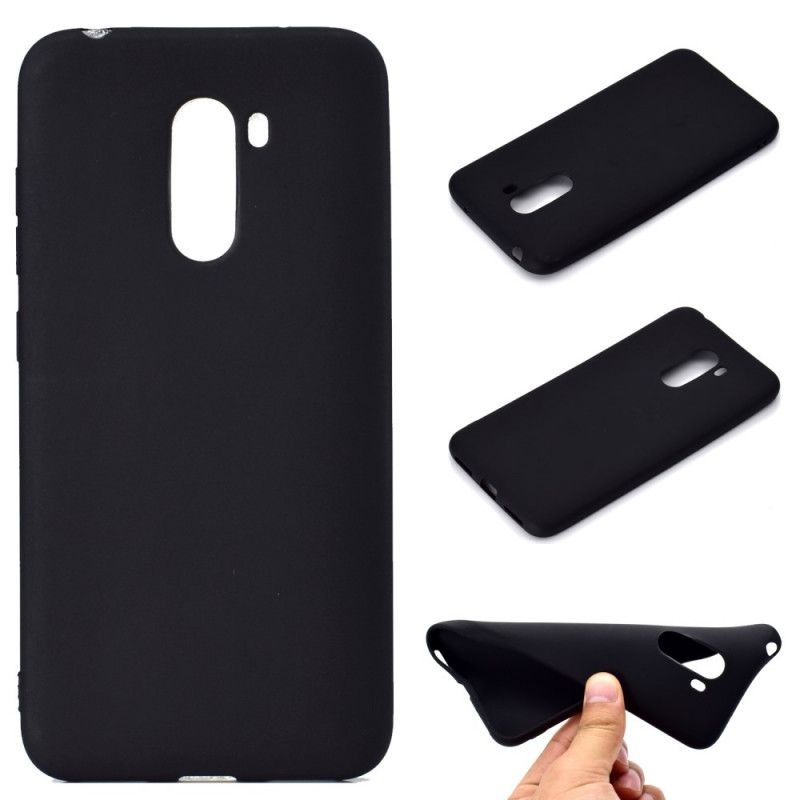 Case Hoesje Xiaomi Pocophone F1 Wit Zwart Telefoonhoesje Zachte Matte Siliconen