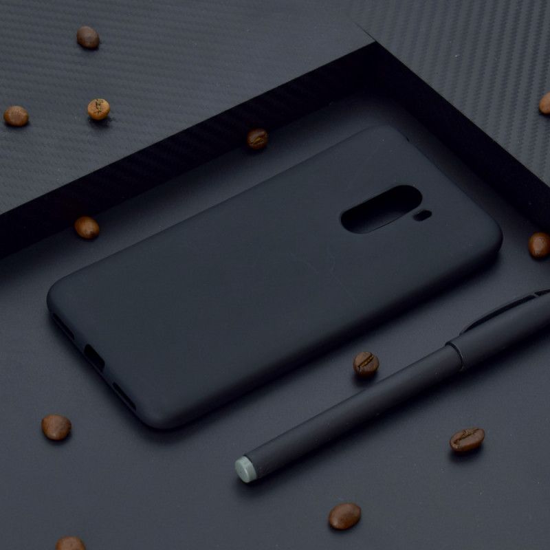Case Hoesje Xiaomi Pocophone F1 Wit Zwart Telefoonhoesje Zachte Matte Siliconen