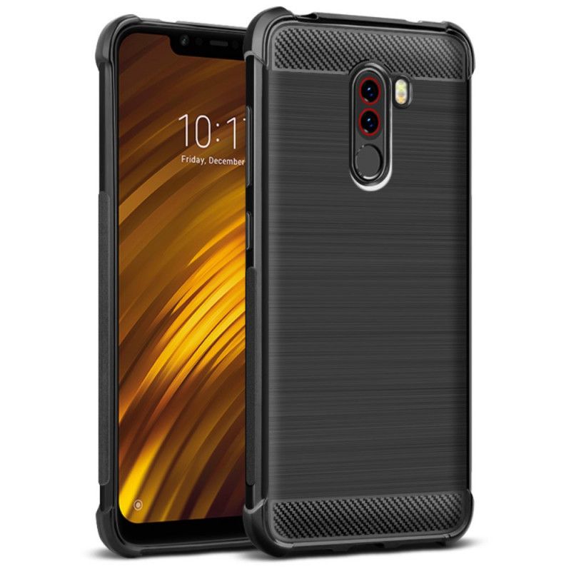 Cover Hoesje Xiaomi Pocophone F1 Telefoonhoesje Imak Geborsteld Koolstofvezel