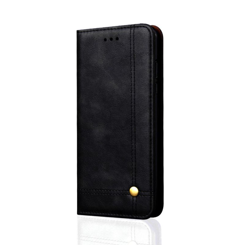 Folio-hoesje Xiaomi Pocophone F1 Rood Zwart Telefoonhoesje Gestikt Leereffect