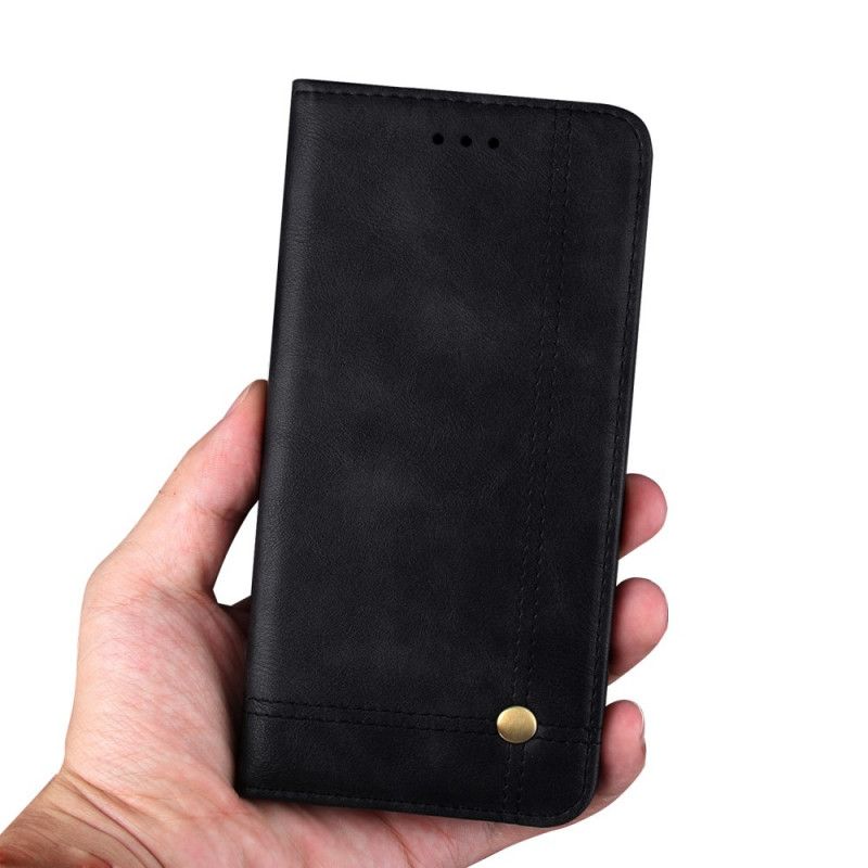 Folio-hoesje Xiaomi Pocophone F1 Rood Zwart Telefoonhoesje Gestikt Leereffect