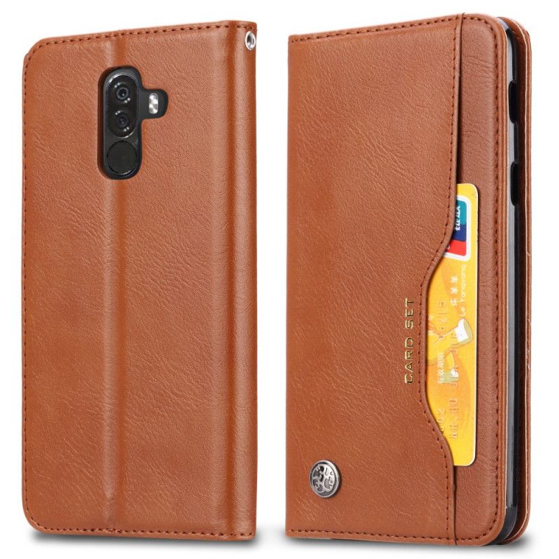 Folio-hoesje Xiaomi Pocophone F1 Rood Zwart Telefoonhoesje Kaarthouder Van Imitatieleer