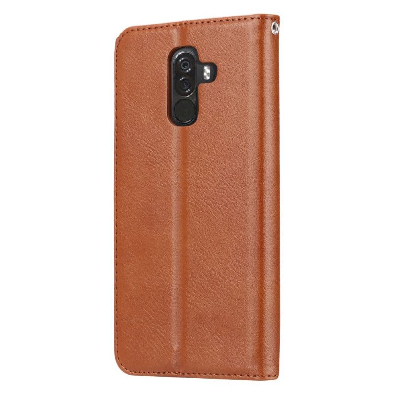 Folio-hoesje Xiaomi Pocophone F1 Rood Zwart Telefoonhoesje Kaarthouder Van Imitatieleer