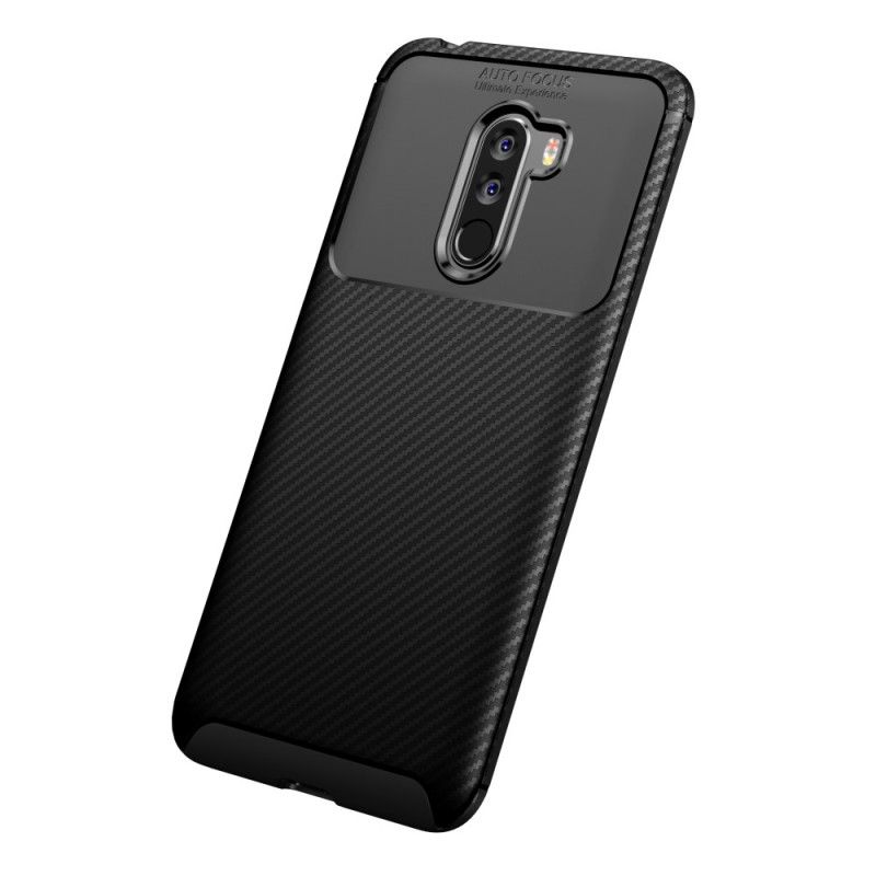 Hoesje voor Xiaomi Pocophone F1 Donkerblauw Zwart Flexibele Koolstofvezel