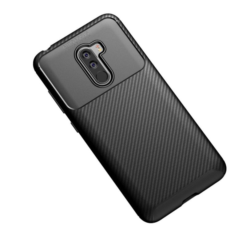 Hoesje voor Xiaomi Pocophone F1 Donkerblauw Zwart Flexibele Koolstofvezel