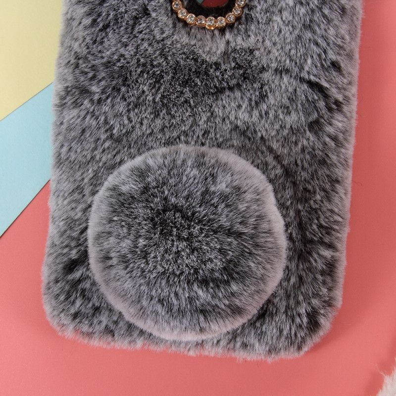 Hoesje Xiaomi Pocophone F1 Bruin Roze Konijn Diamanten