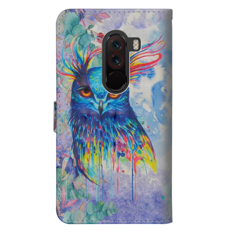 Leren Hoesje voor Xiaomi Pocophone F1 Aquarel Vogel
