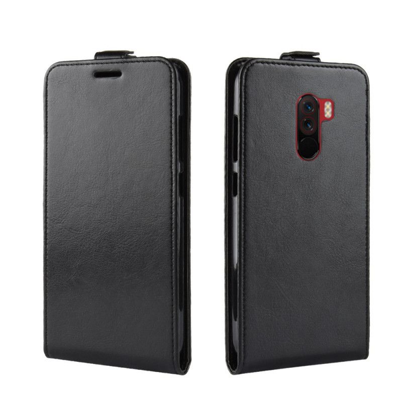 Leren Hoesje voor Xiaomi Pocophone F1 Wit Zwart Vouwledereffect