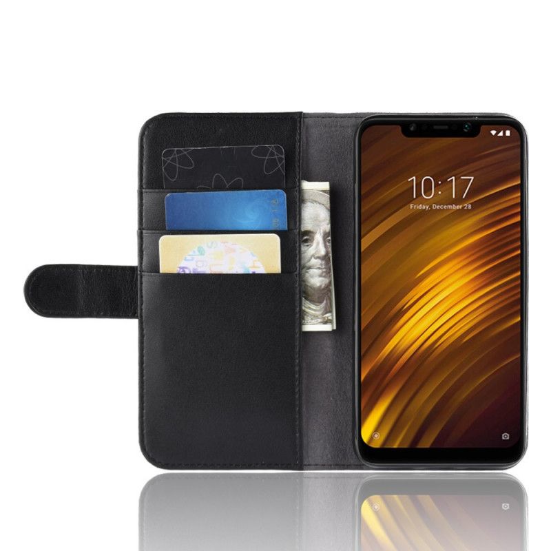 Leren Hoesje Xiaomi Pocophone F1 Bruin Zwart Splitleer