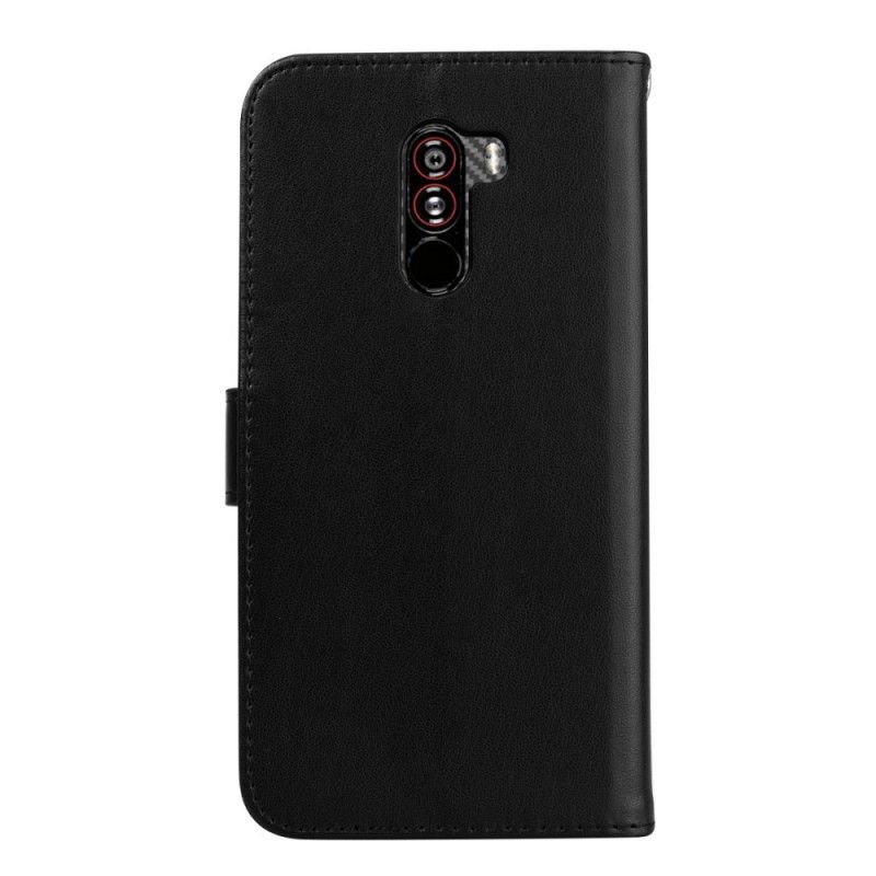 Leren Hoesje Xiaomi Pocophone F1 Cyaan Roze Roos Van Het Bos