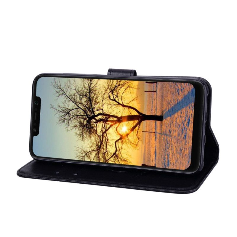 Leren Hoesje Xiaomi Pocophone F1 Cyaan Roze Roos Van Het Bos