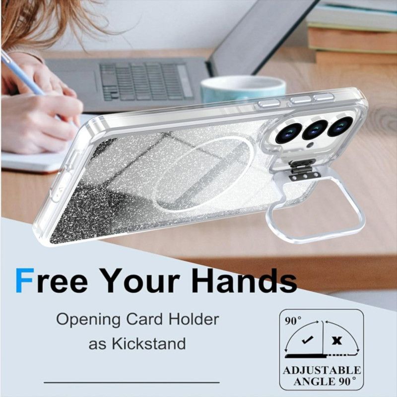 Case Hoesje Samsung Galaxy S26 Telefoonhoesje Magnetisch Met Glittergradiënt En Opvouwbare Standaard