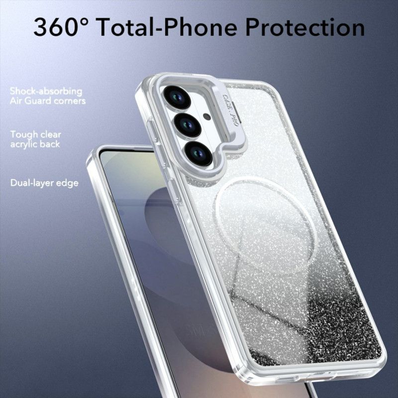 Case Hoesje Samsung Galaxy S26 Telefoonhoesje Magnetisch Met Glittergradiënt En Opvouwbare Standaard