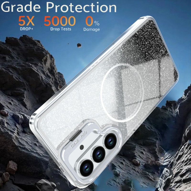 Case Hoesje Samsung Galaxy S26 Telefoonhoesje Magnetisch Met Glittergradiënt En Opvouwbare Standaard