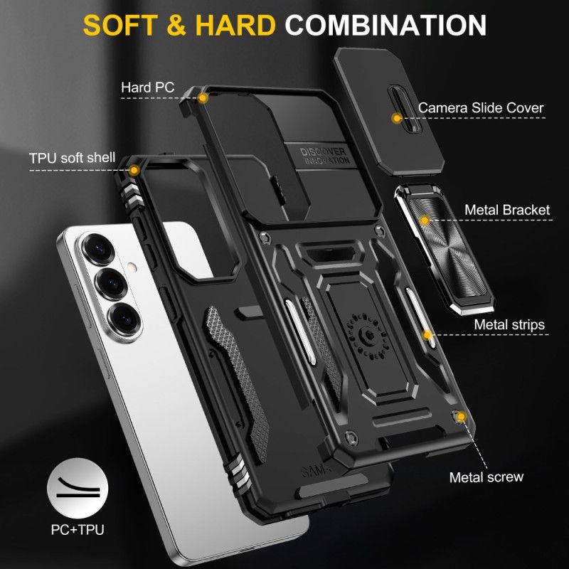 Case Hoesje Samsung Galaxy S26 Telefoonhoesje Standaard En Schuifbare Cameracover