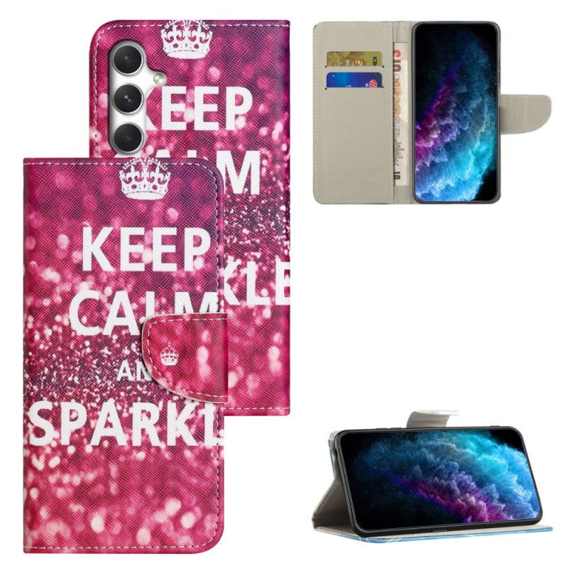 Flip Case Leren Samsung Galaxy S26 Blijf Kalm En Sprankel