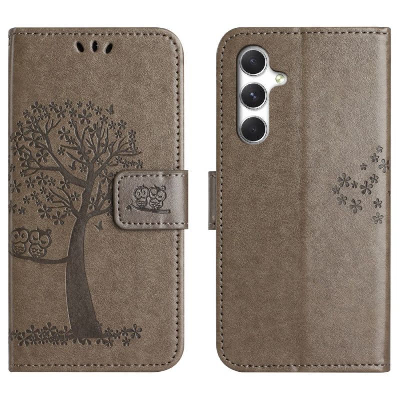 Flip Case Leren Samsung Galaxy S26 Uil En Boom Ontwerp