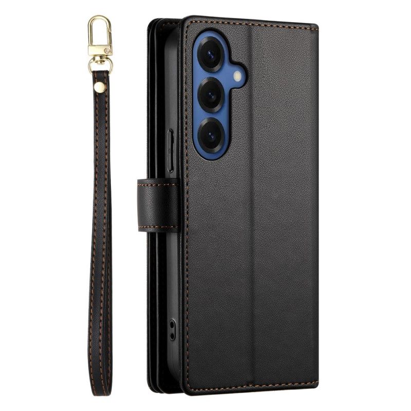 Flip Case Leren Samsung Galaxy S26 Vak Met Rits En Schouderbanden