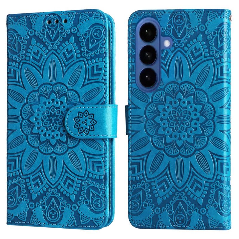Flip Case Leren Samsung Galaxy S26 Zonnebloempatroon