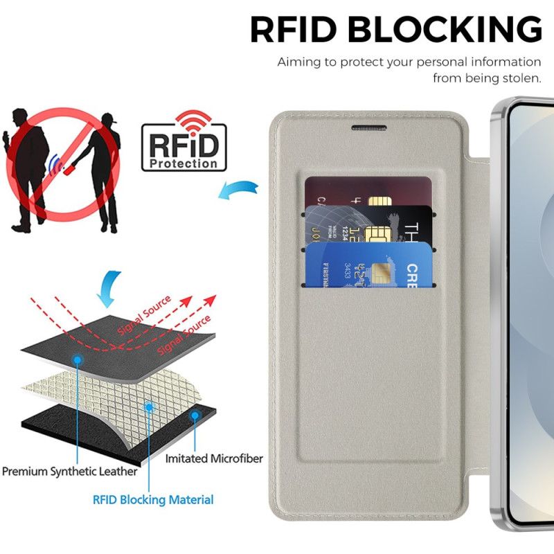 Folio-hoesje Samsung Galaxy S26 Rfid-kaarthouder En Gewatteerde Lensbeschermer Bescherming Hoesje